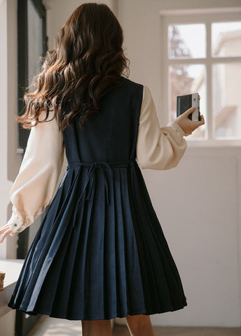 Varsity Pleated Twofer Dress