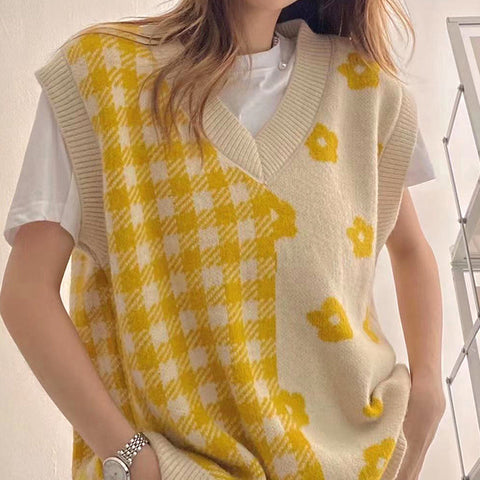 Gingham Daisy Vest