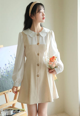 Twofer Minikleid mit Muschelkragen
