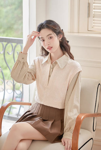 Easy Breezy Twofer Blouse Vest