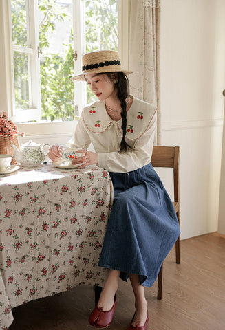 Sweet Cherry Collar Blouse