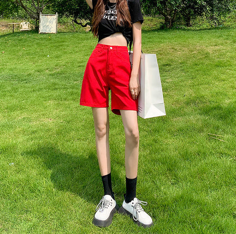 Rainbow Denim Bermuda Shorts