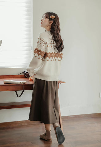 Suéter Fair Isle color canela