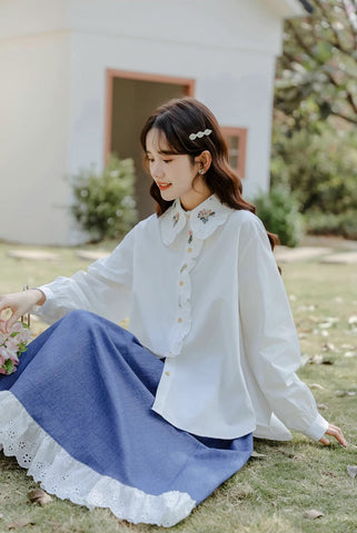 Floral Bouquet Embroidered Blouse