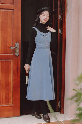 Corduroy Pearl Cami Midi Dress