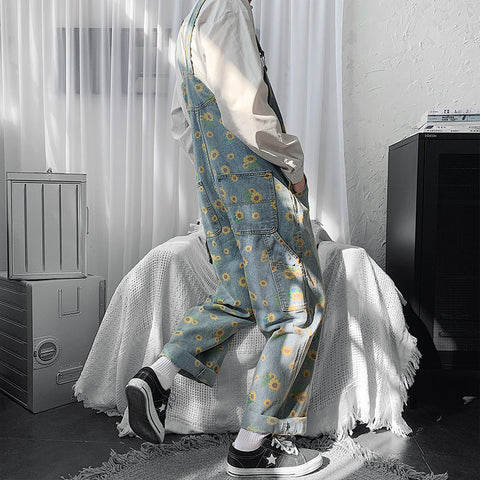 Sonnenblumen-Jeans-Overall