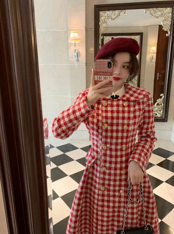 Candy Cane Gingham Dress Coat