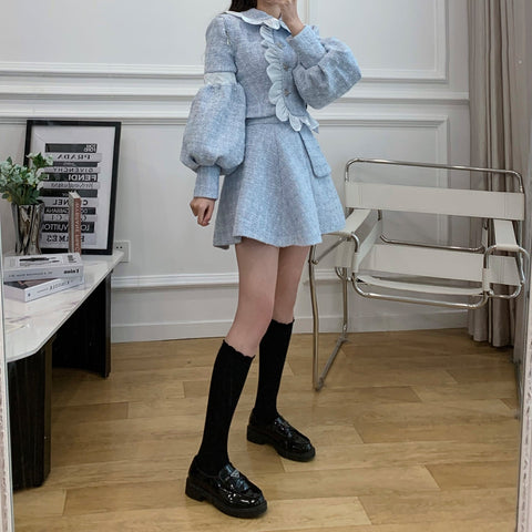 Scallop Tweed Jacket / Skirt