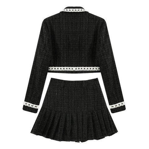 Conjunto de tweed sencillo y elegante