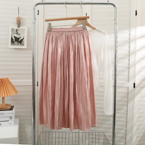 Satin Shine Midi Skirt