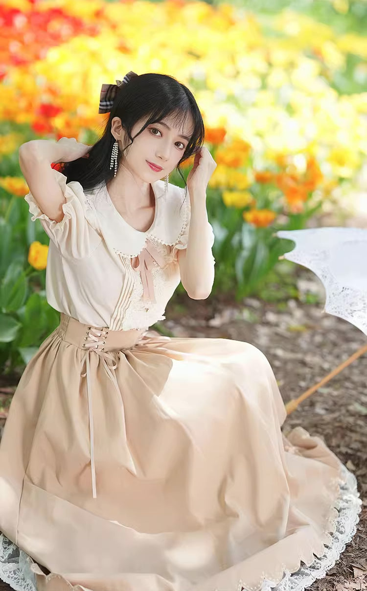 Evergarden Short Sleeve Blouse & Skirt Set