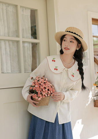 Sweet Cherry Collar Blouse