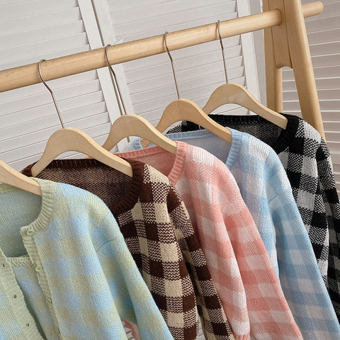 Gingham Cropped Cardi & Cami Set