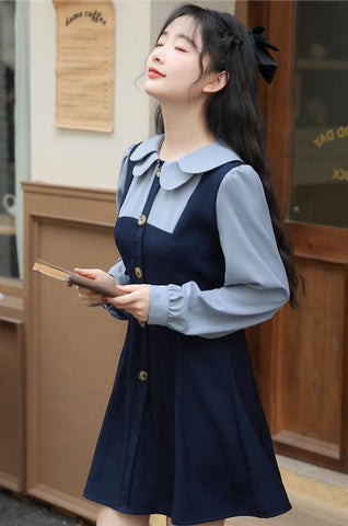 Twofer Minikleid mit Muschelkragen