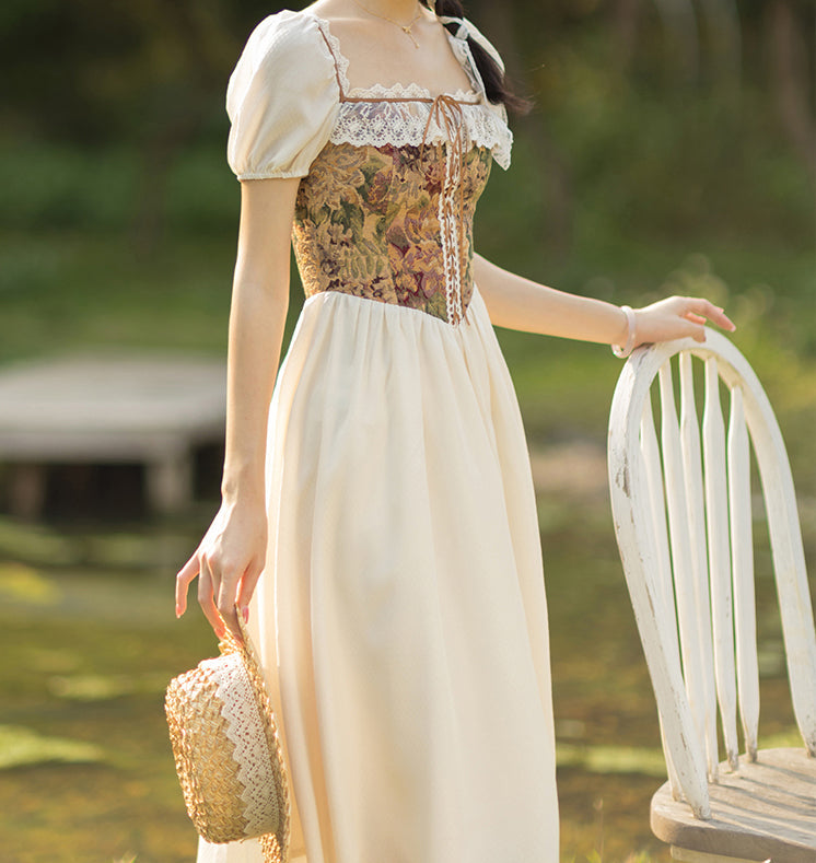 Rustic Floral Countryside Midi Dress