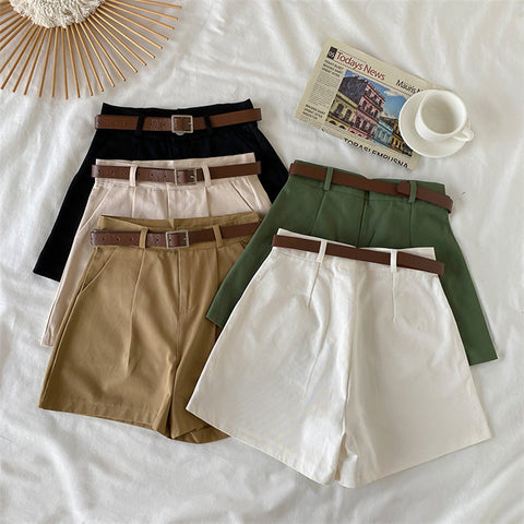 Everyday Neutrals Belted Shorts