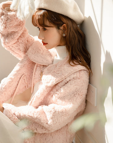 Abrigo de peluche de corderito