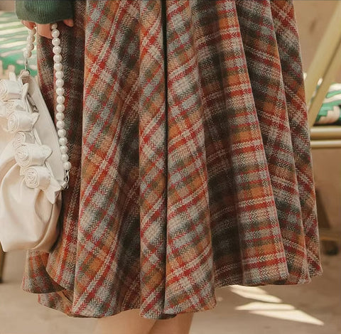 Maple – Karierter Midi-Tellerrock