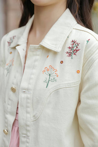 Chaqueta bordada con flores ditsy