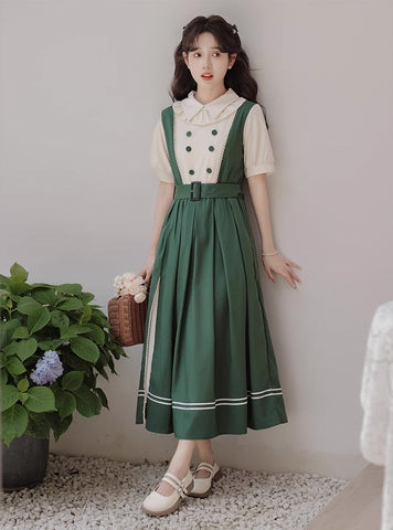 Lolita Kurzärmliges Midikleid mit Kunstlagen