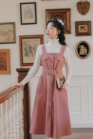 Corduroy Button Up Midi Dress