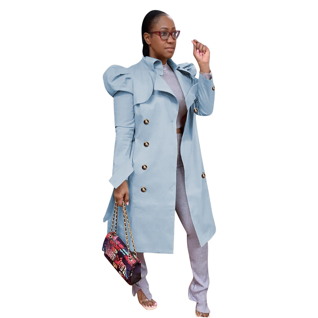 Belted Lapel Collar Trench Coat