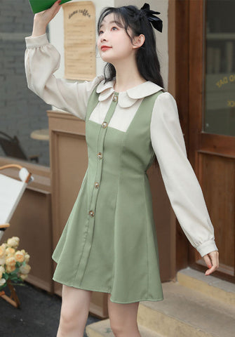 Twofer Minikleid mit Muschelkragen
