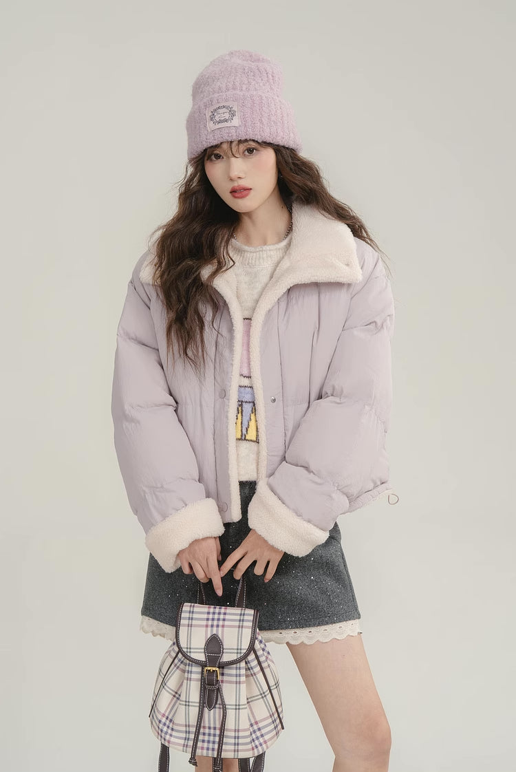 Sherpa Cropped Puffer Jacket