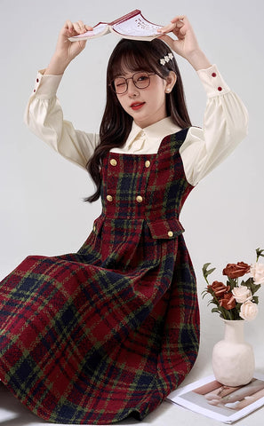 Holly Plaid Twofer Kleid