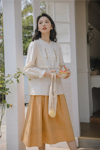 Golden Rose Embroidered Blouse