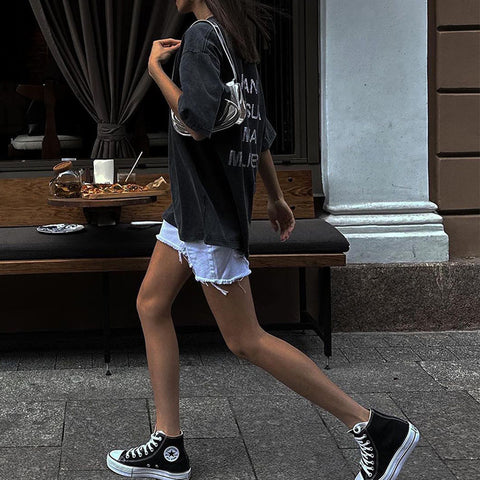 Loose Streetwear Cotton Diamond T shirt Casual Tee Clothing