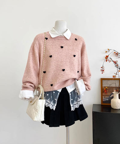 Polka Hearts Sweater