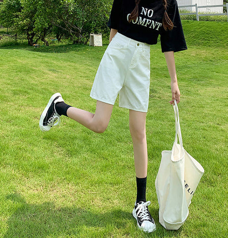 Rainbow Denim Bermuda Shorts