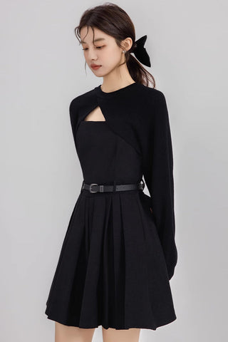 Two-Piece Mini Cami Dress & Sweater Set