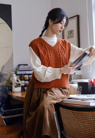 Maple Cable Knit Vest