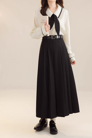 Plissierter Midi-Tennisrock