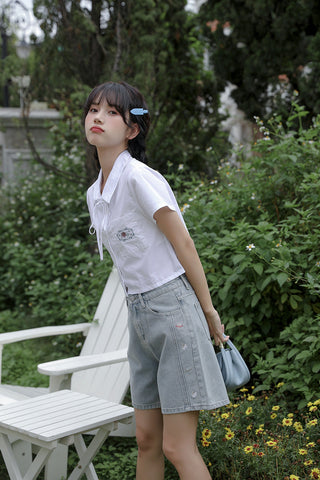 Saturn Embroidered Shorts