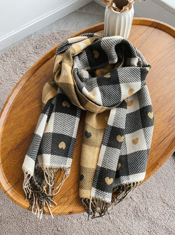 Heart Checkerboard Scarf