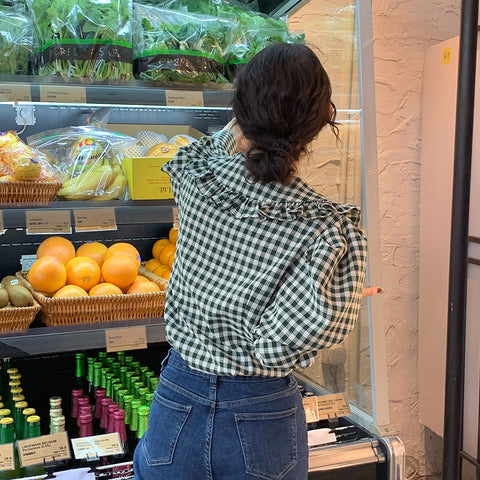 Gingham Peter Pan Button Up Shirt