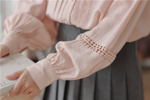 Pintuck Puff Sleeve Blouse