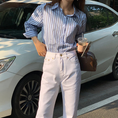 Everyday Stripe Button Up Shirt