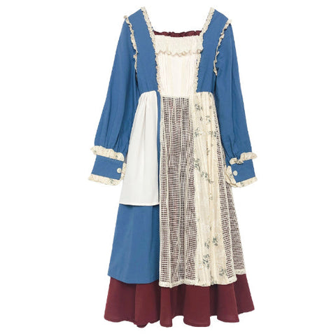 Vestido de doncella de patchwork