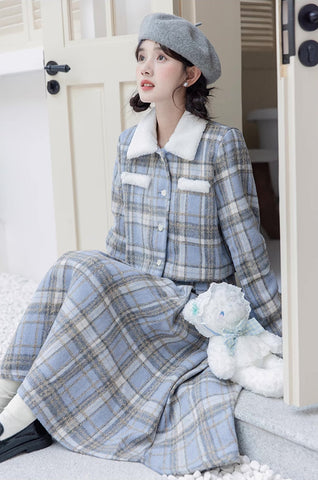 Elsa Plaid Tweed Midi Set