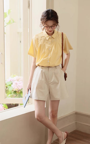 Gingham Plaid Blouse