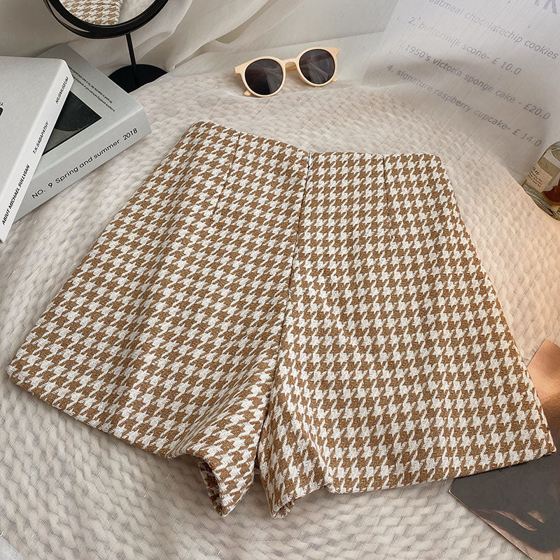 Houndstooth Tweed Shorts