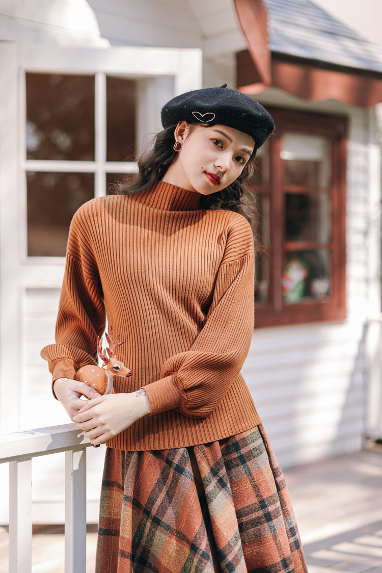 Pullover- und Rock-Set mit Kürbisgewürz