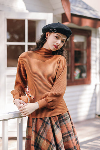 Pullover- und Rock-Set mit Kürbisgewürz