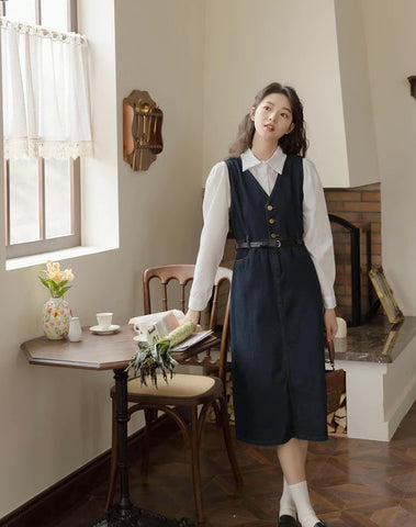 Denim Midi Pinafore