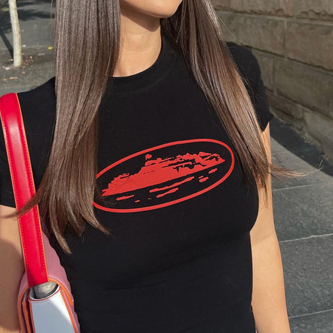 Summer Round Neck Short Sleeve Pullover T-shirt Top