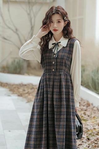 Edinburgh Plaid Pinafore Dress Set